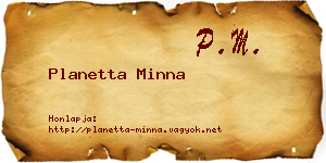Planetta Minna névjegykártya